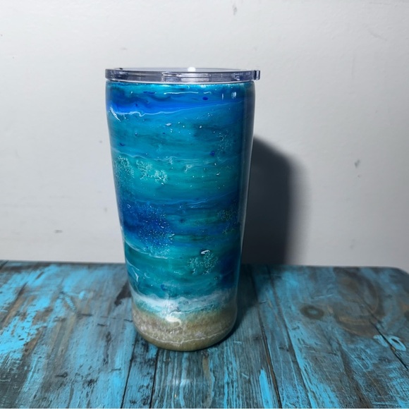 Beach  Ocean Sand Custom Epoxy Resin Tumbler Brand New - Picture 9 of 10